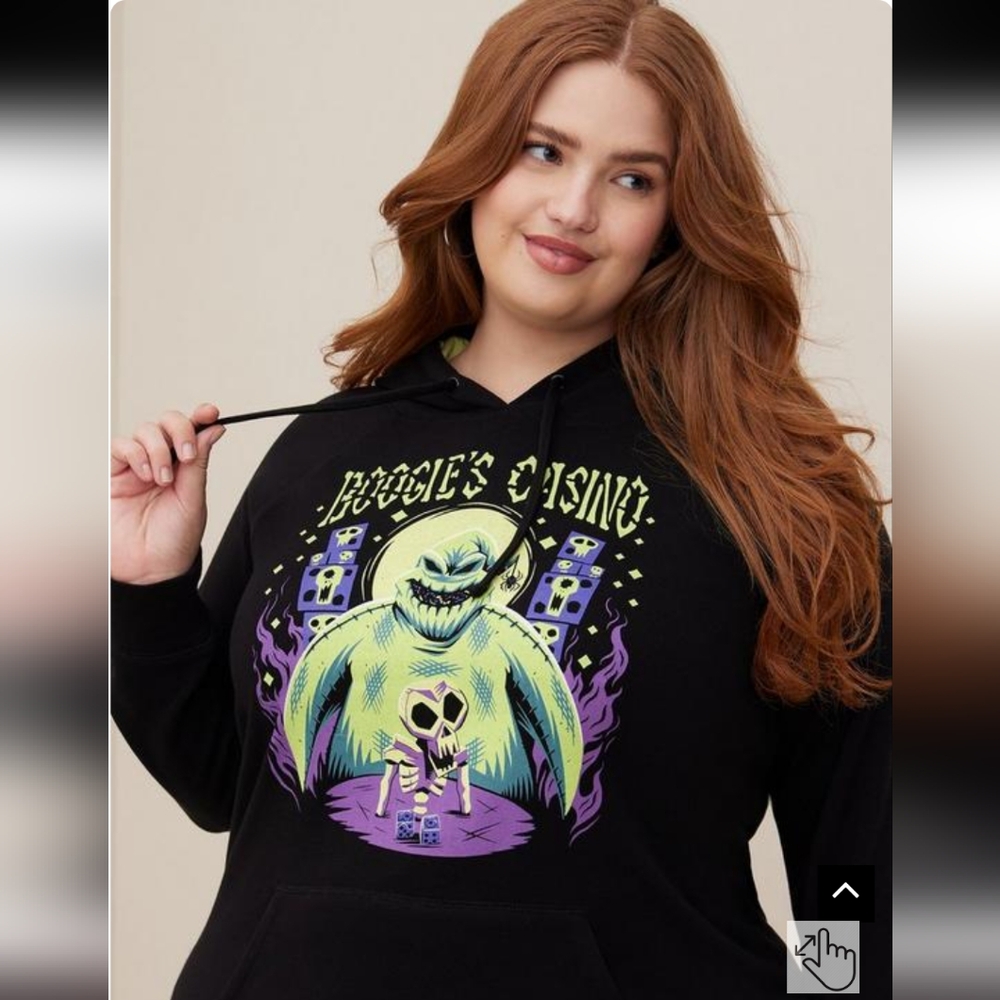 Torrid Disney Nightmare Before Christmas NBC Oogie Boogie Hoodie Size 12 NWT